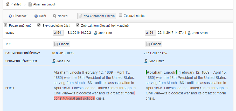 Content management detail